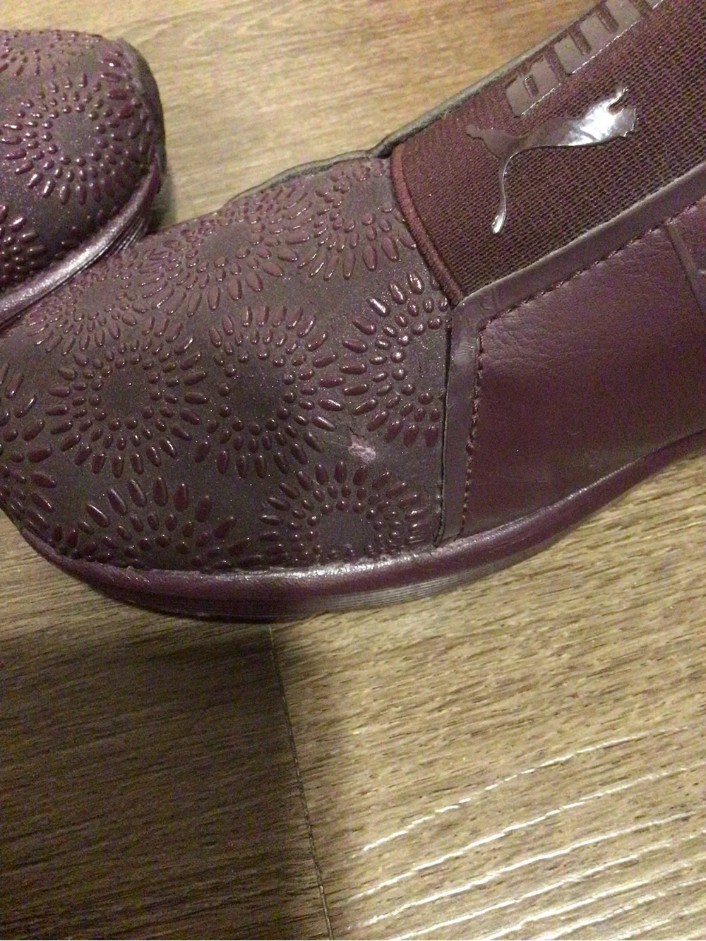 Puma X Rihanna Women's Maroon High-Top Slip-On Sneakers